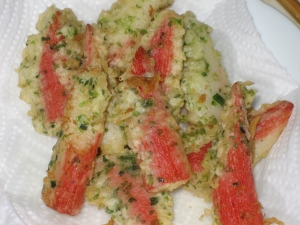 お弁当に彩りを!カニカマの磯辺揚げ♪ レシピ・作り方